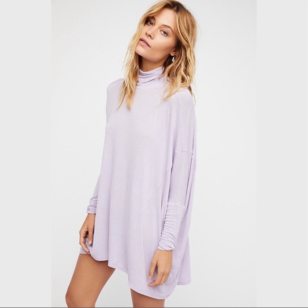 NWT Free People We The Free Terry Tee Purple Smoke Tunic Size Medium